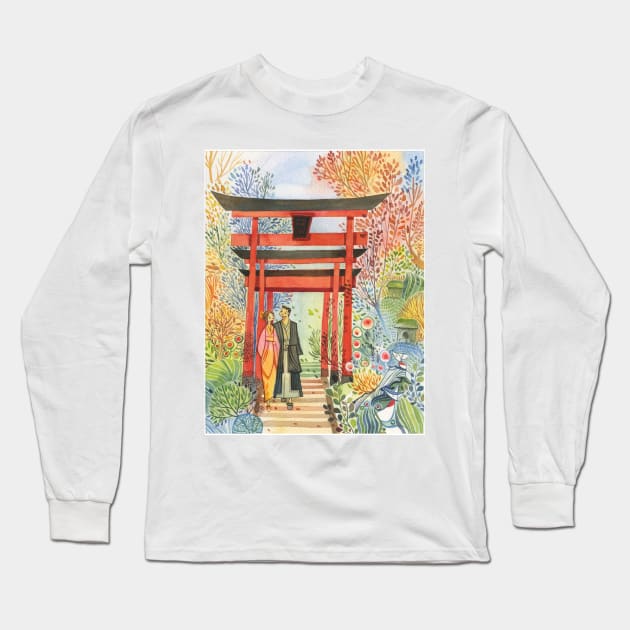 Japan Temple Long Sleeve T-Shirt by Alina Chau